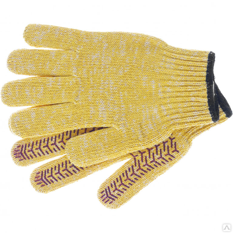 Перчатки желтые ПВХ-покрытие